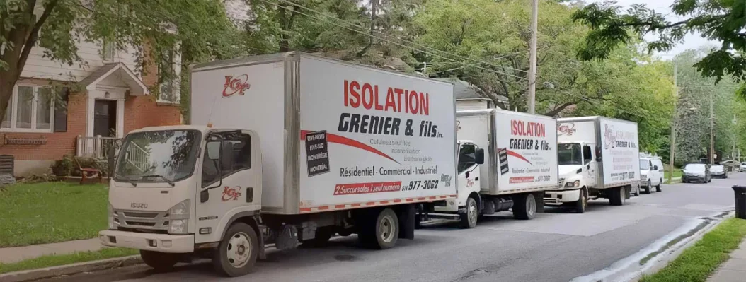 Isolation Grenier & Fils est l'entrepreneur en isolation au polyuréthane et cellulose qu'il vous faut ainsi que pour le service d'insonorisation. Nous desservons la grande région de Laval, Montréal, L'Assomption et Trois-Rivières.